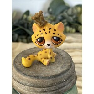 LEOPARD #388 Authentic Littlest Pet Shop‎ Hasbro LPS Pets Around World Cat Crown